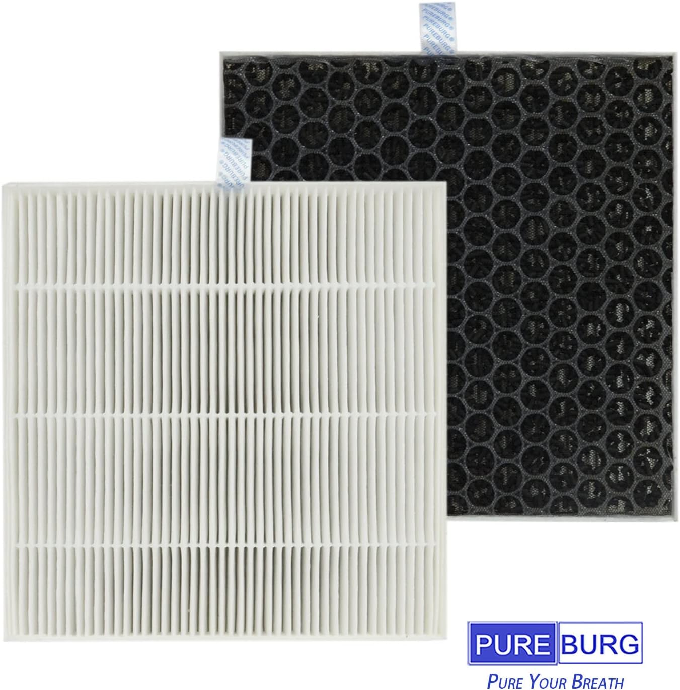 PUREBURG Replacement Filter Compatible with BLUEAIR 5410i 5440i DustMagnet Air Purifiers 5400 Series ,2-Pack (4 Filters) H13 HEPA 3-Stage Filtration Activated Carbon 2-IN-1