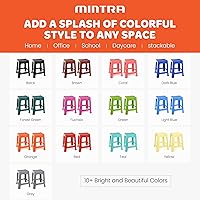 Vista 15 de Mintra Home - Taburetes de plástico ligeros, paquete de 2 (18 pulgadas de altura, verde lima)