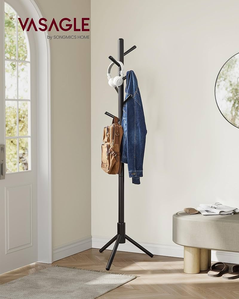 Amazon.com: VASAGLE Solid Wood Coat Rack, Free Standing Tree