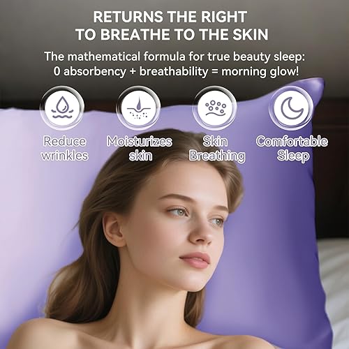 Miniatura 10 de Tyfitb - Juego de 2 fundas de almohada de satén para cabello y piel, fundas de almohada de refrigeración (satén suave, cierre de sobre)