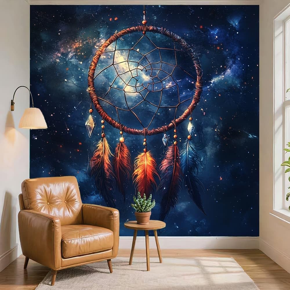 Traumhaft Sternenhimmel TraumfäNger Schlafzimmer Fototapete Wohnzimmern Wandtapete Jugendzimmer Kinderzimmer Vliestapete Blau UV-Beständig Geruchsfrei Wasserdicht Tapeten 250x175 cm