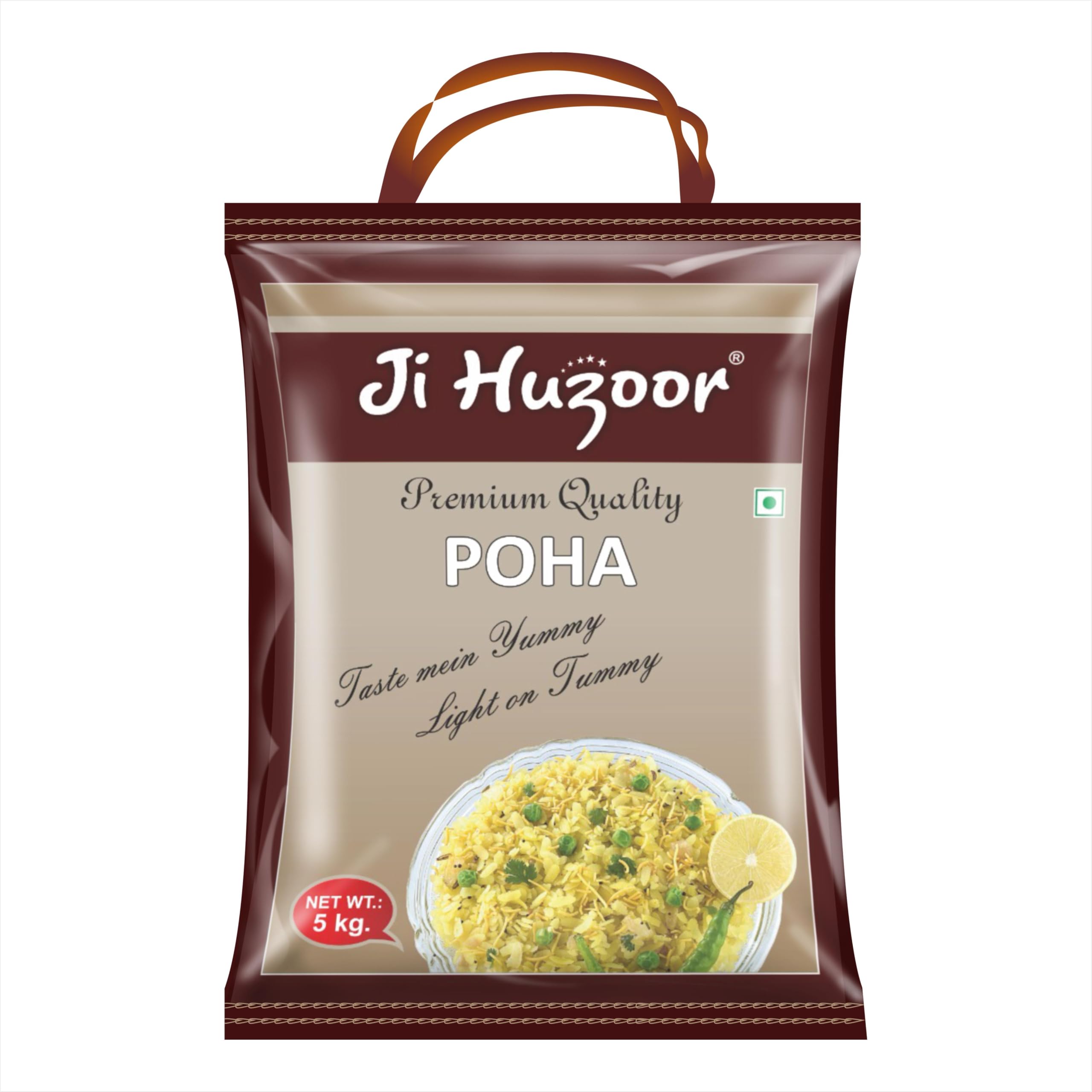 JI HUZOOR Premium Poha - Indores Famous Thick Poha, Beaten Rice Flakes (5KG) (B0D965P1BN) Amazon Price History, Amazon Price Tracker