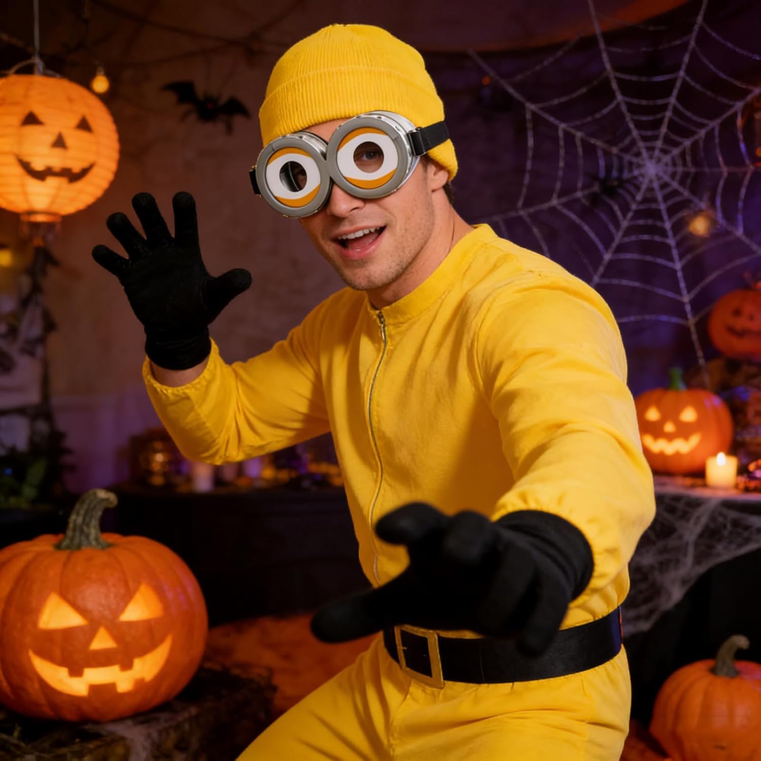 Halloween Costume Accessories Adults Yellow Beanie Hat - Image 9