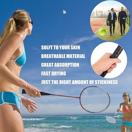 Miniatura 2 de ATGRS Cinta de agarre para raqueta de tenis, (paquete de 6) empuñaduras de tenis de tacto seco, absorbente y mejorado, mejor para sudar las manos