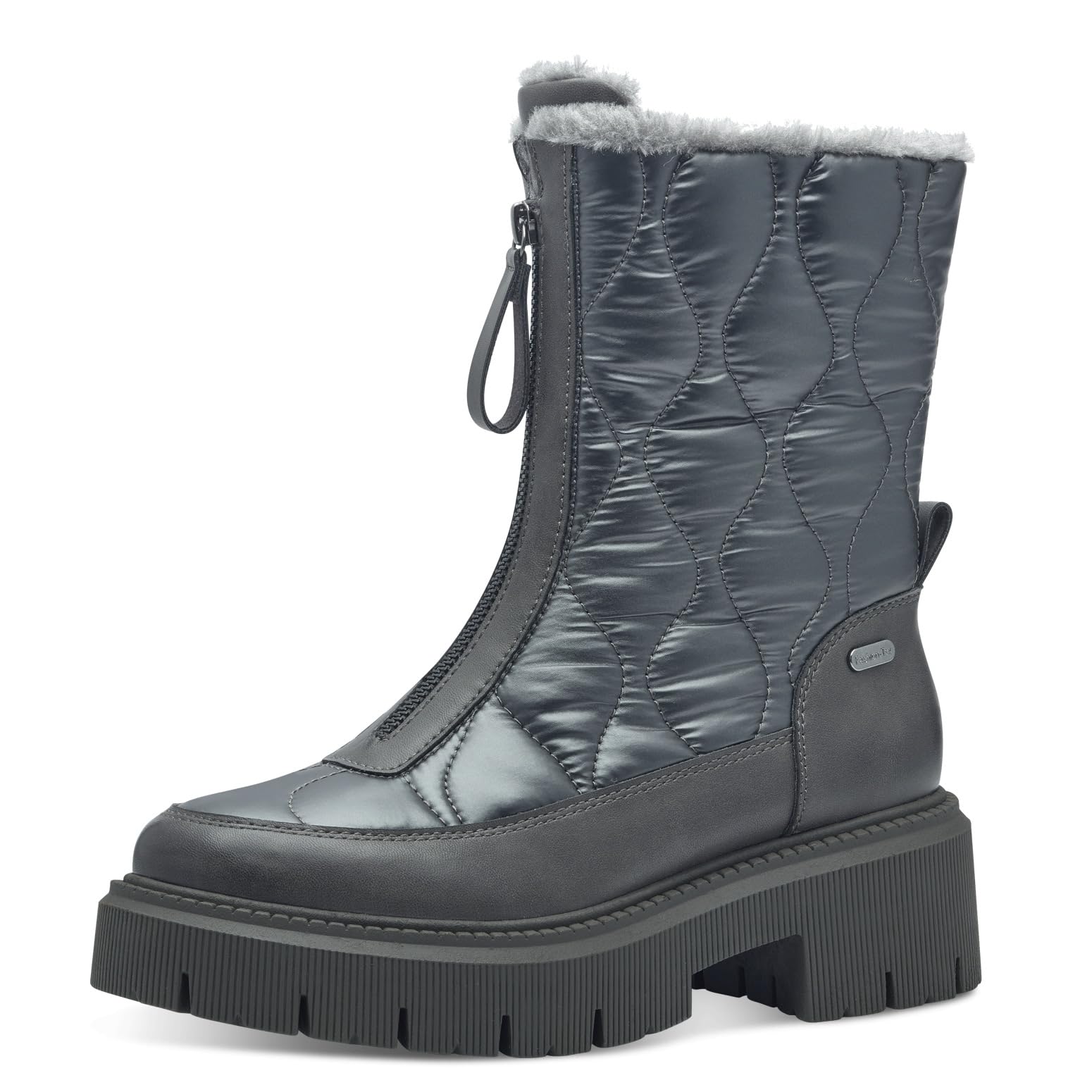 MARCO TOZZI Women's Bootie Zip + Briefs 2-26449-43 Fashion Boot, Pewter Comb, 4 UK