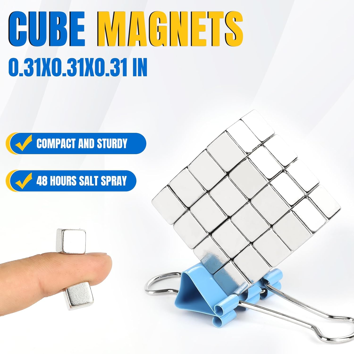 LOVIMAG Cube Magnets for Fridge 120pcs, Small Refrigerator Magnets for Whiteboard, Science, Crafts, DIY, Office and Locker Accessories -0.31x0.31x0.31inch