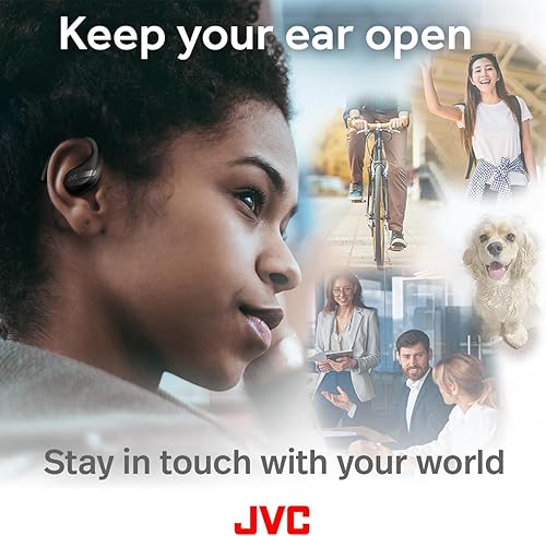 Miniatura 2 de JVC Nuevos auriculares inalámbricos de oreja abierta con controladores grandes de 0.630 in para un sonido potente, uso de un solo oído, tamaño