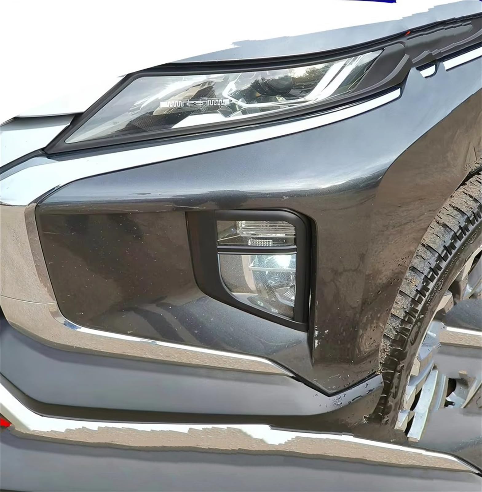 Nebelscheinwerfergrill Kompatibel Mit Mitsubishi Für L200 Für Triton 2019 2020 2021 2022 2023 Nebelscheinwerfer-Abdeckung, Lampengitter, Hauben, Außenschutz, Zubehör