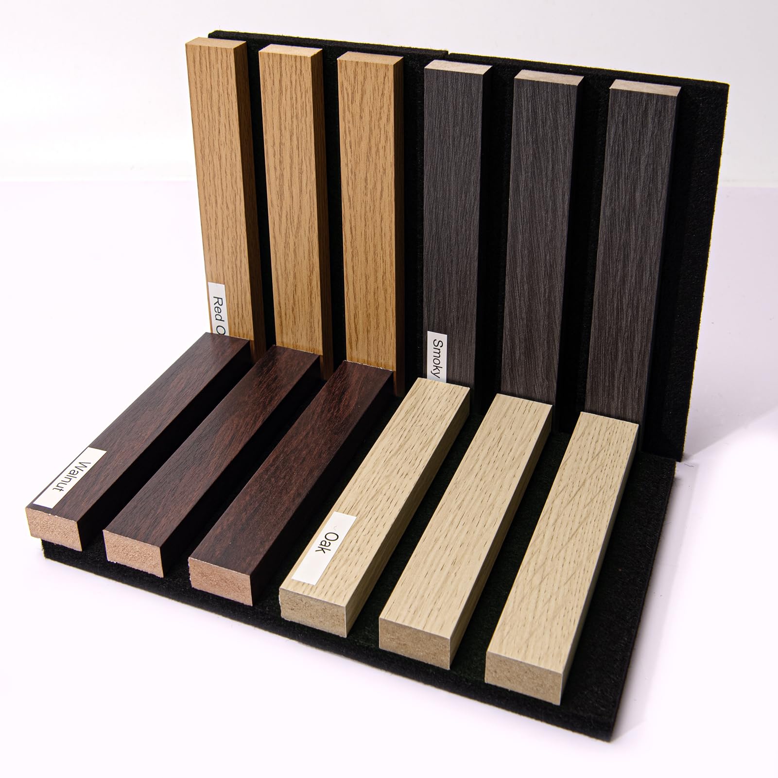 Wood Slat Wall Panel, 4 Pack Wood Panels for Wall, 3D Soundproof Wall Panels, Large Acoustic Panels for Interior Ceiling and Wall Decor Noise Reduction, Sample