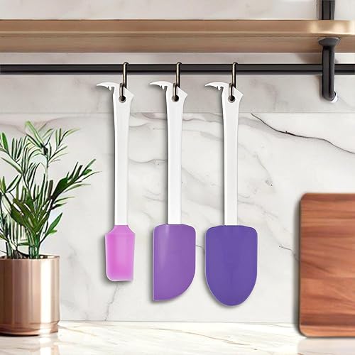 Miniatura 3 de Amazing Abby - Juego de espátulas de silicona (juego de 6 piezas), raspadores de goma con abrelatas fáciles de tirar, herramienta de cocina para