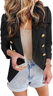 Asvivid Womens Casual Pocketed Office Blazers Draped Open Front Cardigans Jacket Work Suit
