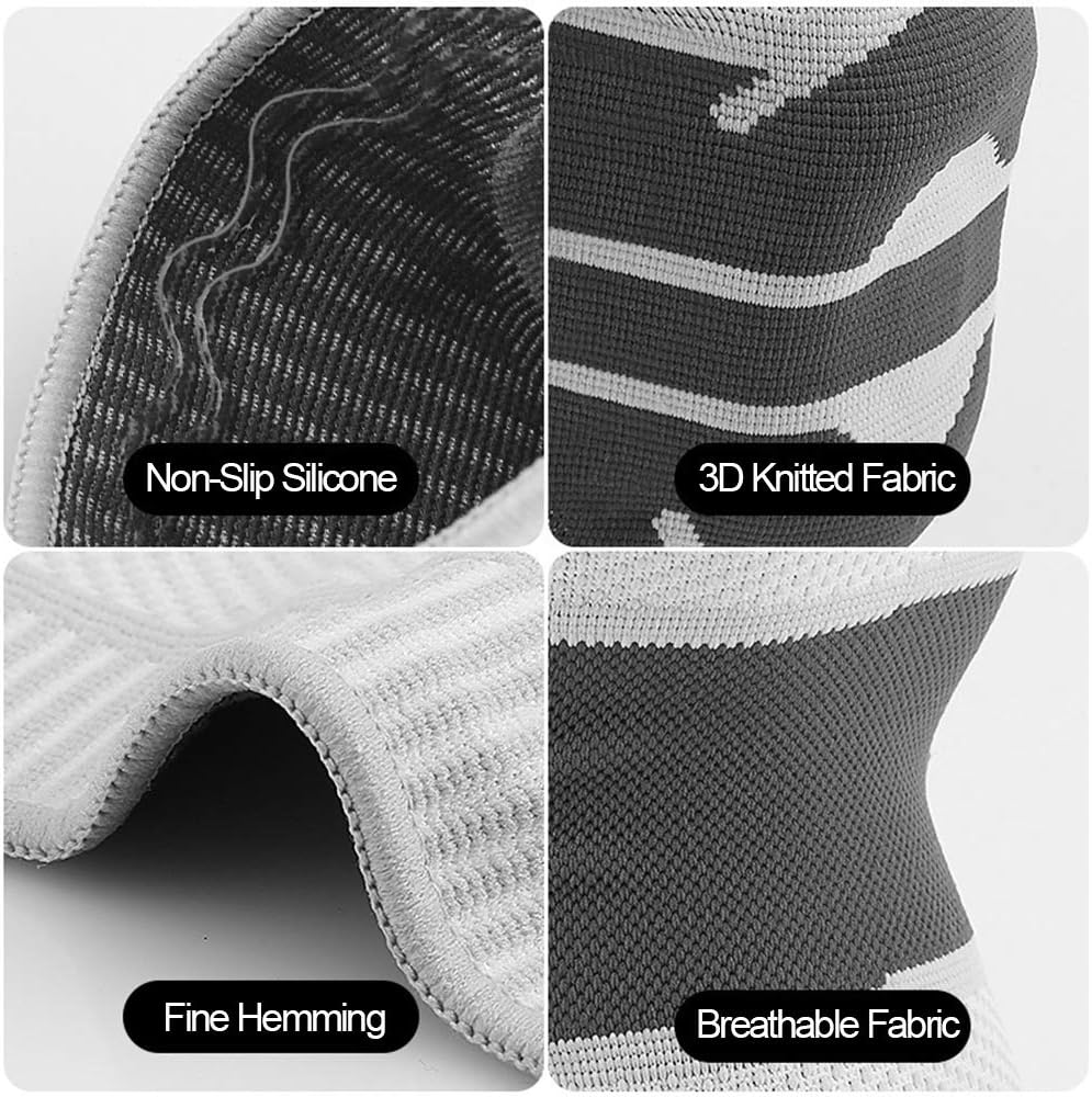 ACTIVE.WEAR Compression Knee Pad Brace Sleeve Stabilizer for Men Women Pain Meniscus Tear Arthritis Running with Side Joint Support Gel (1 Pair) : Health & Household