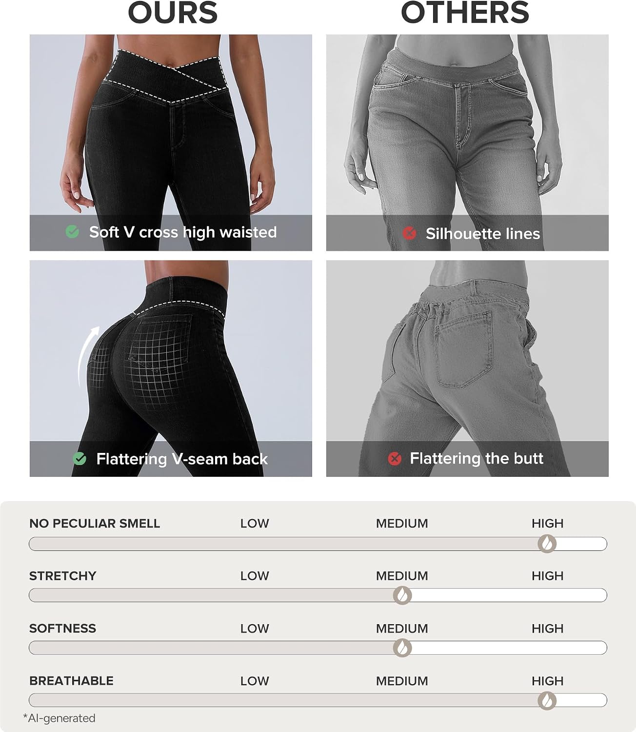 BRXL Skinny Jeans for Women High Waisted Jegging Denim Legging with Pockets
