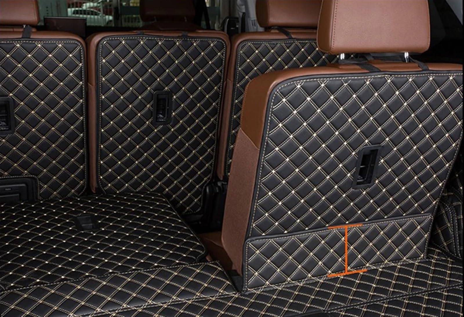 Per Per Q7 2016-2022 7 Seat | Veicolo Bagagliaio Tappetini Coperture Rugs Waterproof Protective Tamponi Accesorios(Black Red)