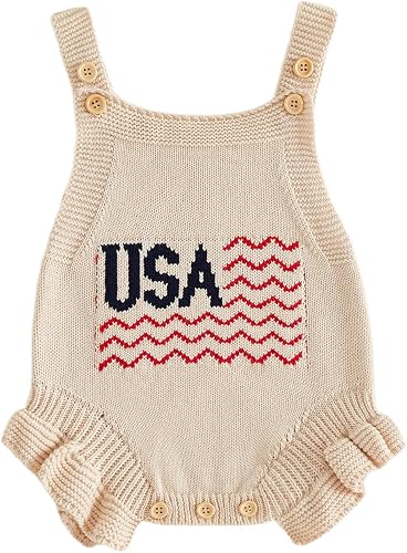 FYBITBO Baby Sweater Knit Romper Newborn Girl Strawberry Sweaters Onesie Overall