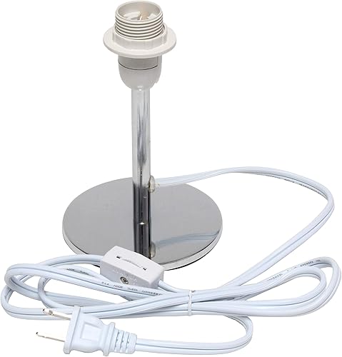 Miniatura 8 de Simple Designs LT2061-WHT Mini lámpara de mesa con pantalla de tela en ángulo cromado, color blanco