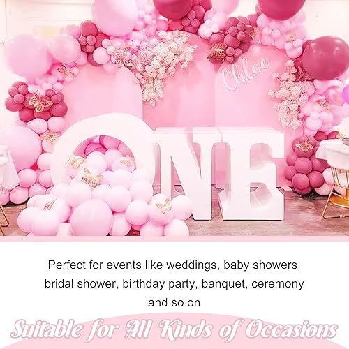 Miniatura 7 de Cubierta de arco de boda ajustable de elastano de 7.2 pies, cubierta de fondo de arco rosa con parte superior redonda para boda, fiesta de