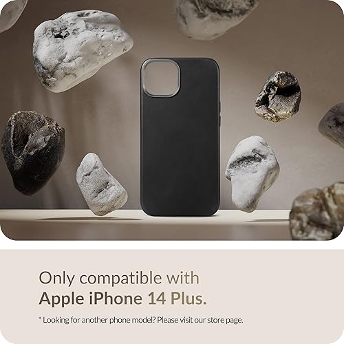 Miniatura 2 de LONLI Edición - (para iPhone 14 Plus) - Funda europea de cuero genuino premium  Desarrollar pátina con el tiempo  Compatible con Magsafe - Negro