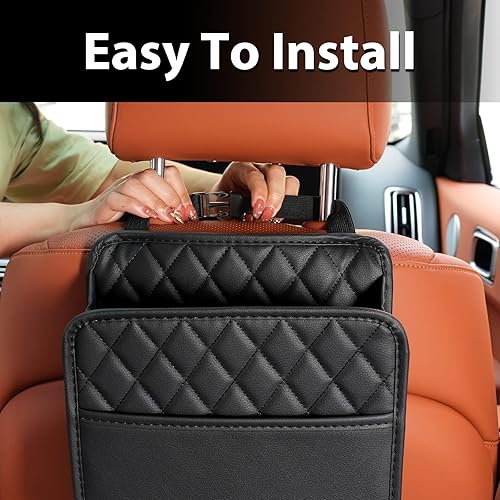 Miniatura 7 de Bolsa colgante para asiento de coche, soporte para documentos de automóvil, bolsa de botella con múltiples bolsillos, caja de almacenamiento,