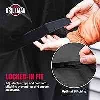 Vista 7 de Cubierta de parrilla Grillman, cubiertas de parrilla al aire libre, para carbón, parrillas de gas, impermeable, a prueba de roturas, resistente al