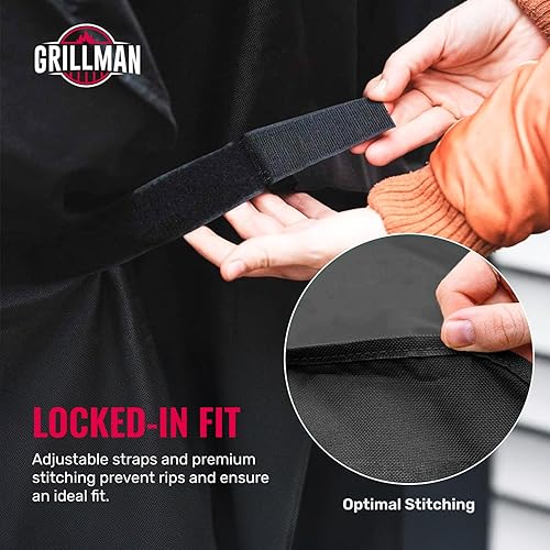 Miniatura 7 de Grillman - Funda para parrilla exterior, resistente e impermeable para barbacoa, a prueba de rasgaduras y resistente al viento, grande para parrilla