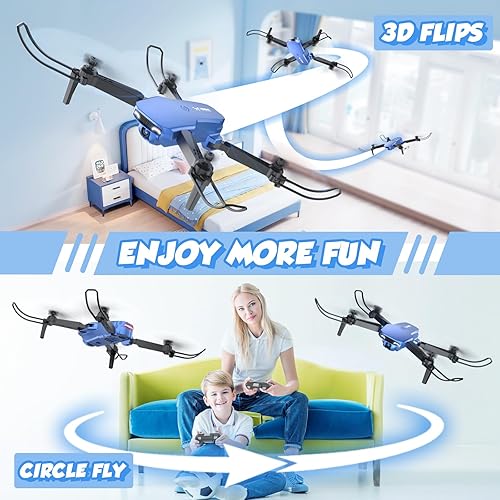 Miniatura 5 de NEHEME Dron NH525 con cámara para niños, helicóptero de control remoto, juguetes de regalo para niños y niñas, drones plegables FPV para adultos con