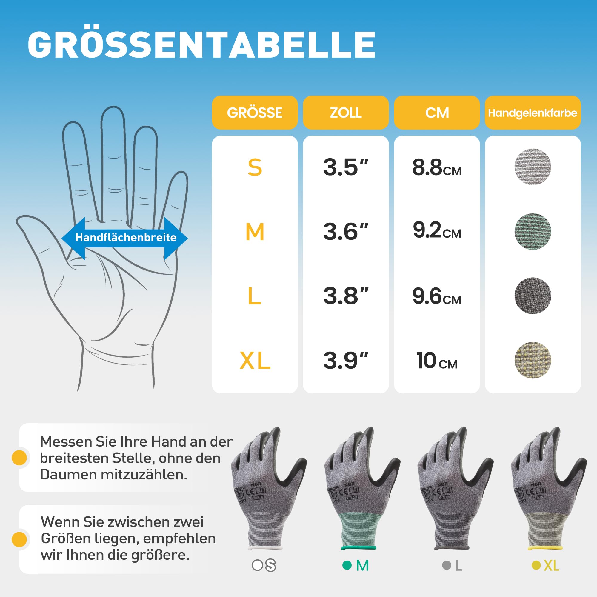 S SATC 16 paires de gants de travail en tricot fin 15 gauge pour hommes et femmes, avec revêtement en mousse de nitrile - Pour maintenance, construction mécanique, logistique (8/M)