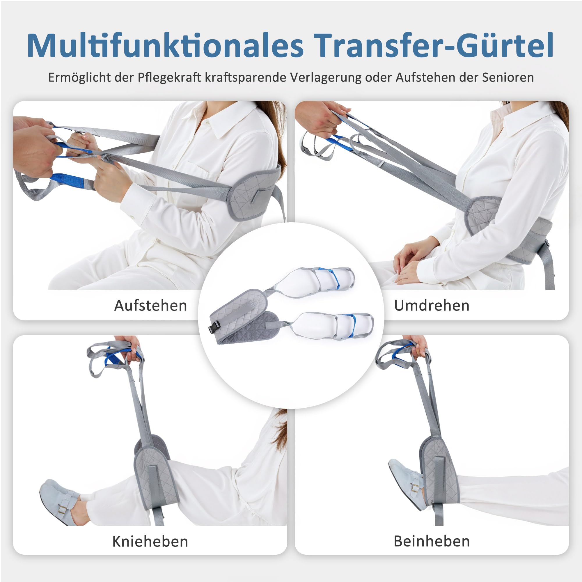 M MCombo STA447BK - Elevador de pacientes con correa de transferencia, ayuda para levantarse de la cama para personas mayores, cuidado y ayuda, 180 kg, silla de ruedas 86 x 64 x 118 cm