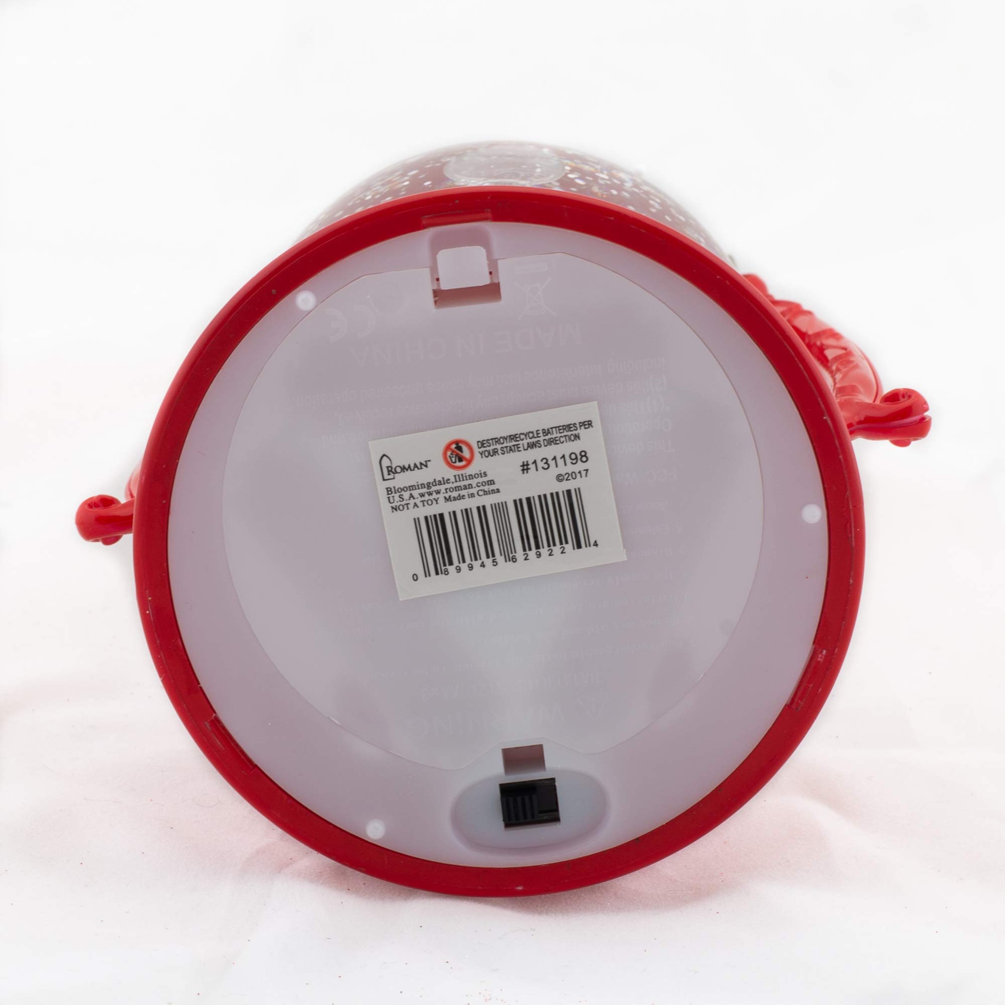 Christmas By Roman Inc. Lanterna LED Pupazzo Di Neve Confetti Lites - Alta 24 Cm Con Neve Finta E Luci