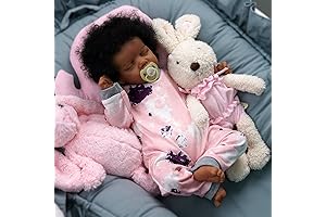 JIZHI Reborn Baby Dolls African American Real Life Black Baby Doll, 17...