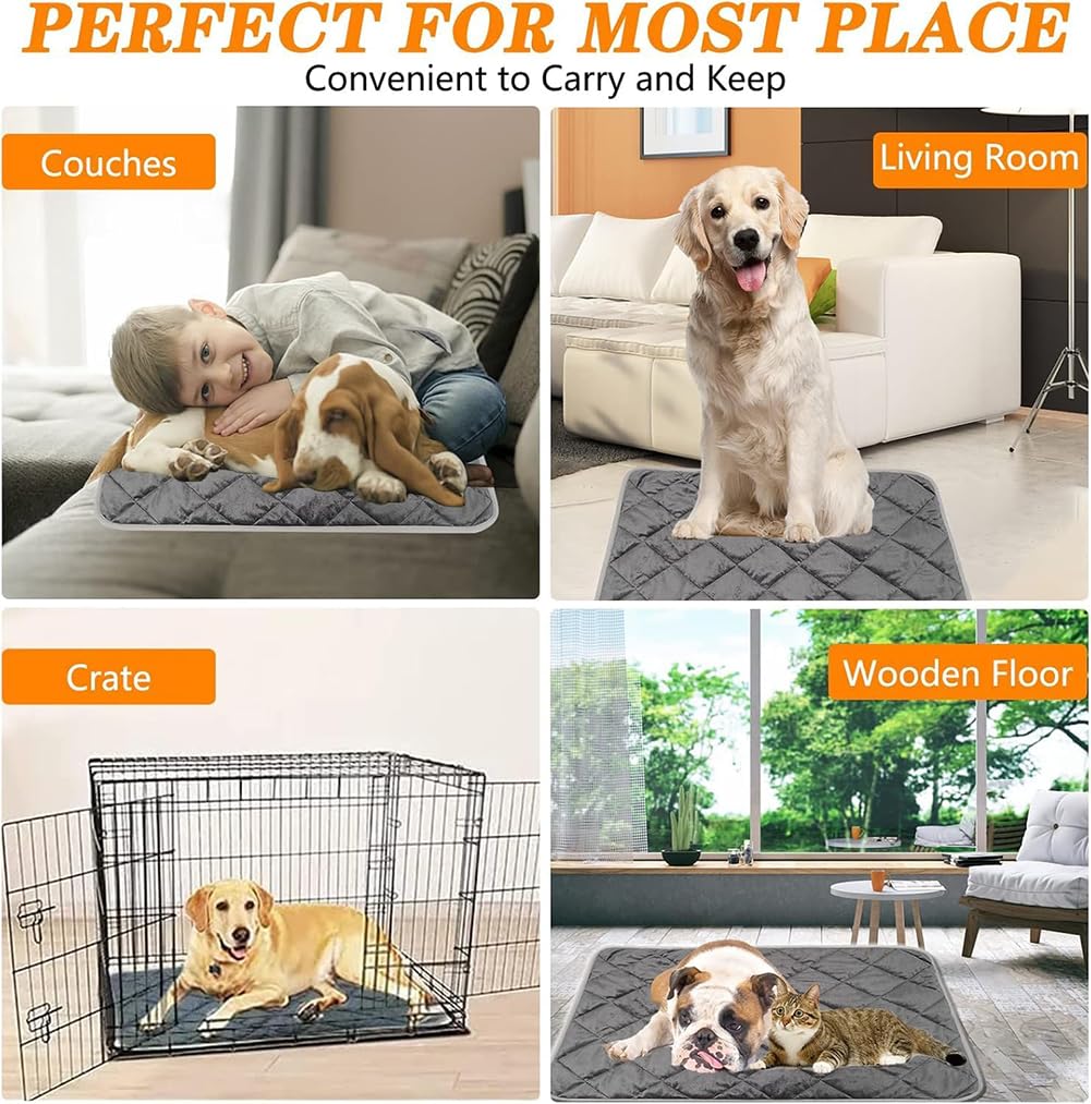 Manta térmica para perros, tapete reflectante térmico autocalentable para perros y gatos, almohadilla reflectante de calor de 5 capas para mascotas, tapete no eléctrico, 22.8 x 34.6 pulgadas, marrón