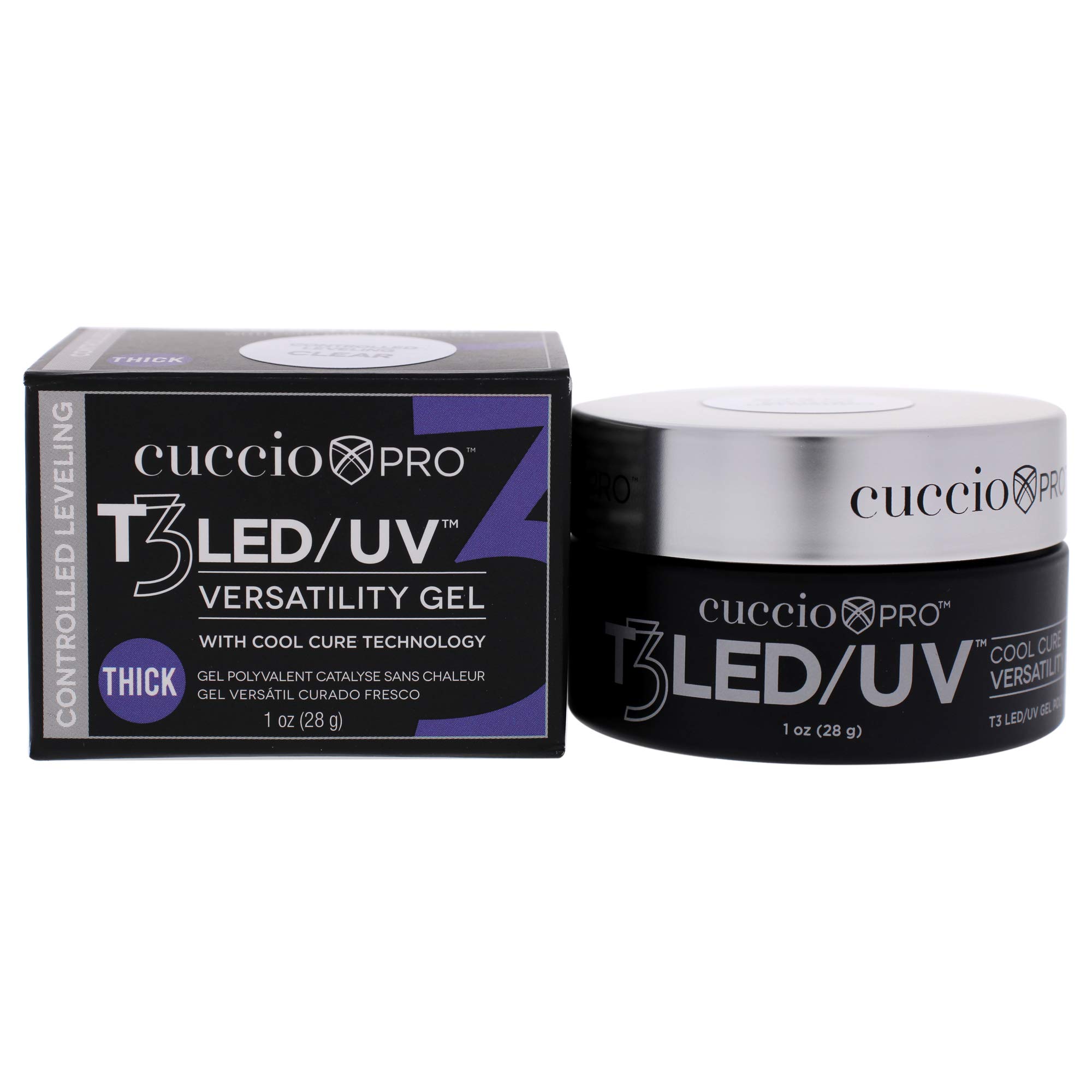 CuccioPro - T3 Cool Cure Versatility Gel - Controlled Leveling Clear - for Women - Nail Gel - 1 oz