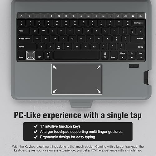 Miniatura 4 de Nillkin Funda para Galaxy Tab S8 PlusS7 FES7 Plus con teclado de 124 pulgadas funda para teclado inalámbrico desmontable multiángulo con cubierta