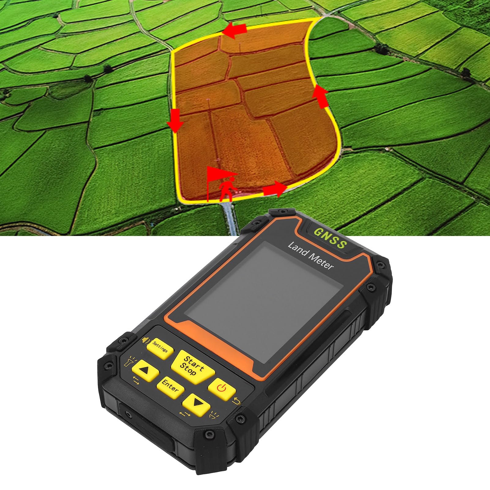 Zerodis Medidor de área Terrestre, Herramienta Topográfica Portátil con Chip GNSS de Alta Sensibilidad, Altímetro Barométrico Incorporado y Modos de Medición Versátiles para Topografía