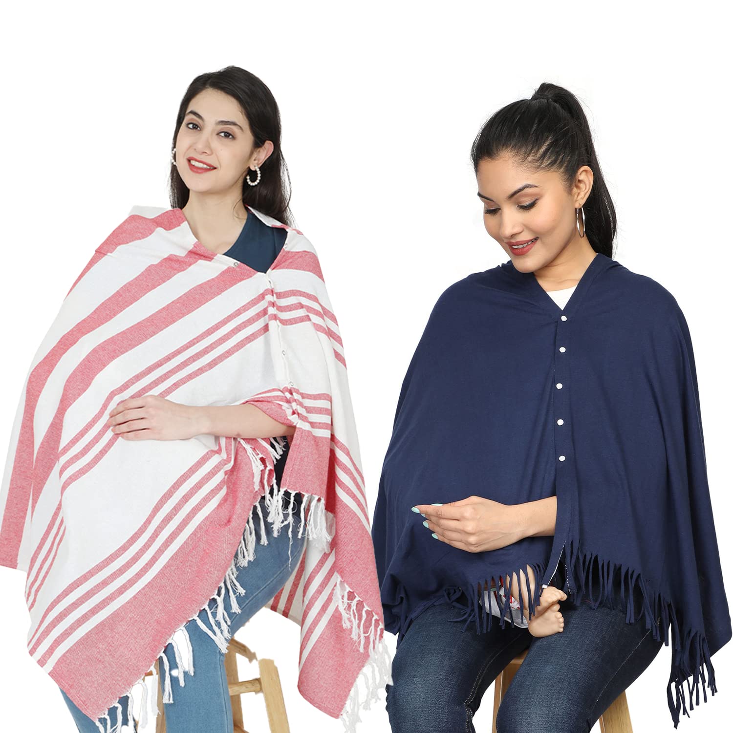 neneMother's Multi-Purpose Large Size Nursing/Feeding Scarf-Wrap Stole Combo- Pack of 2