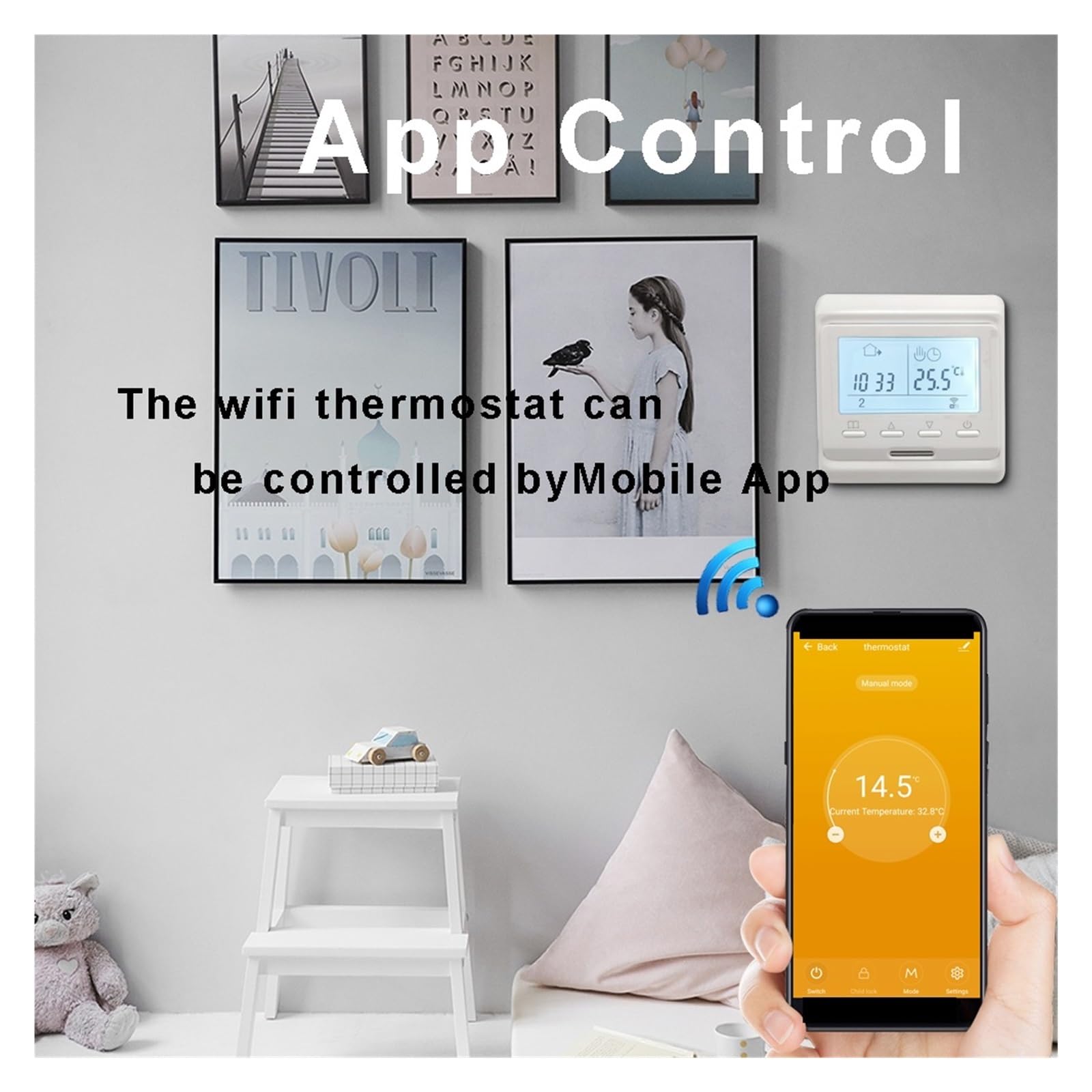 Termostat pokojowy Programowalny wyświetlacz LCD Elektryczny cyfrowy regulator ogrzewania podłogowego Ciepła podłoga (1 szt.) Precyzja łatwość Konfiguracji(Electric NO WIFI)