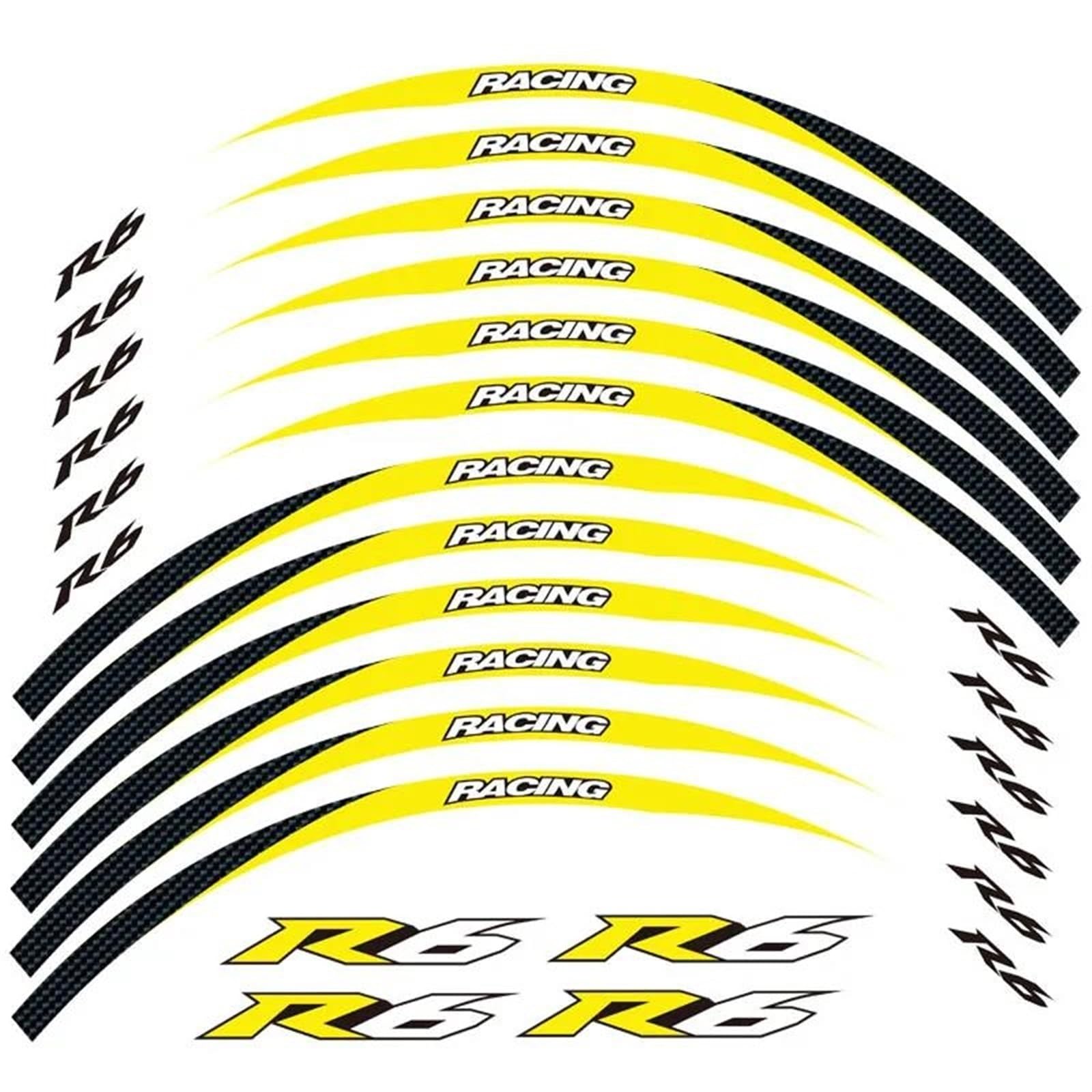 Stickers Motorcycle Wheel Stickers Night Reflective Decorative Rim for YZF R6(Style 23)