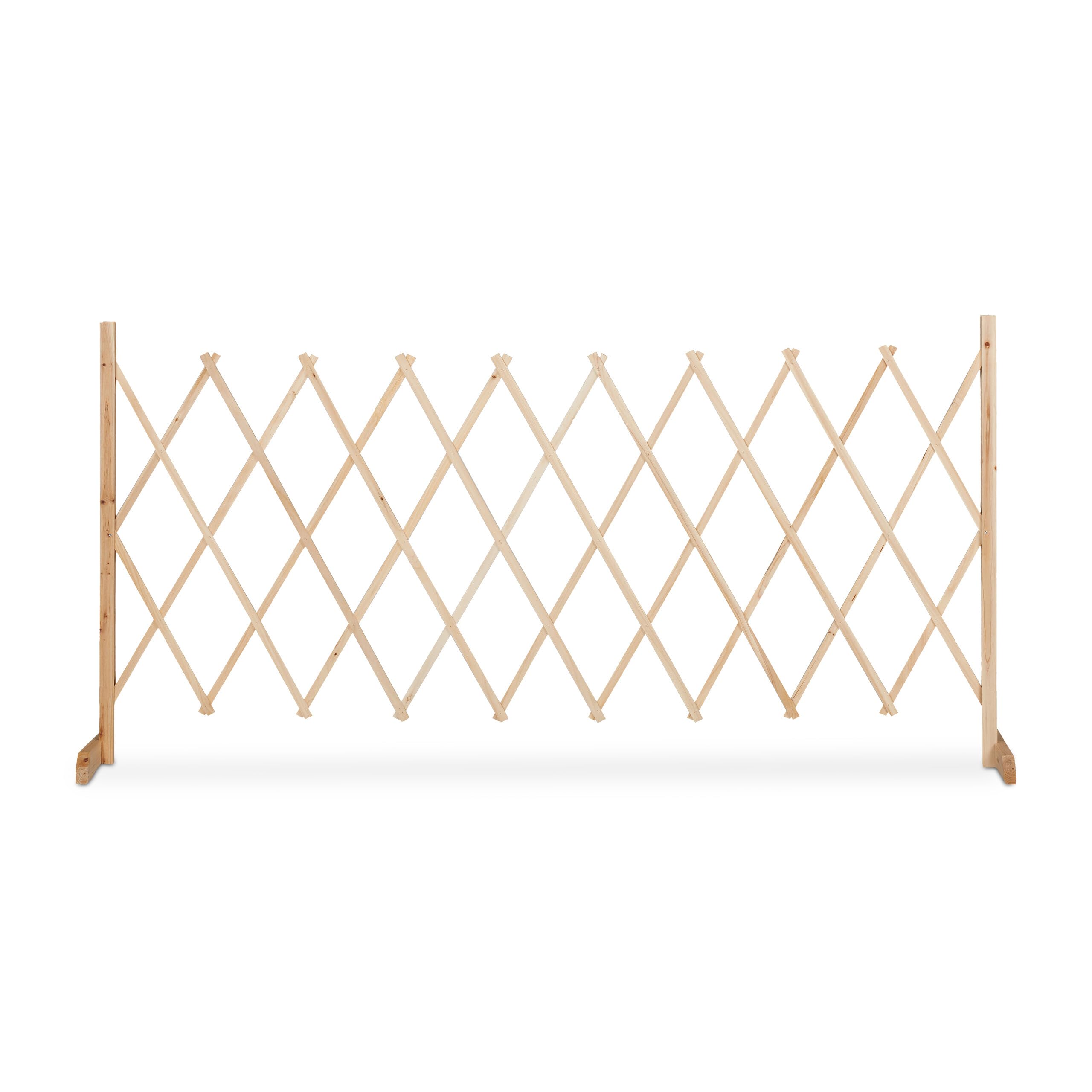 Relaxdays Reja Trepadoras Madera, Soporte Enredaderas Extensible hasta 275 cm, Celosía de Pie, Jardín o Huerto, Natural
