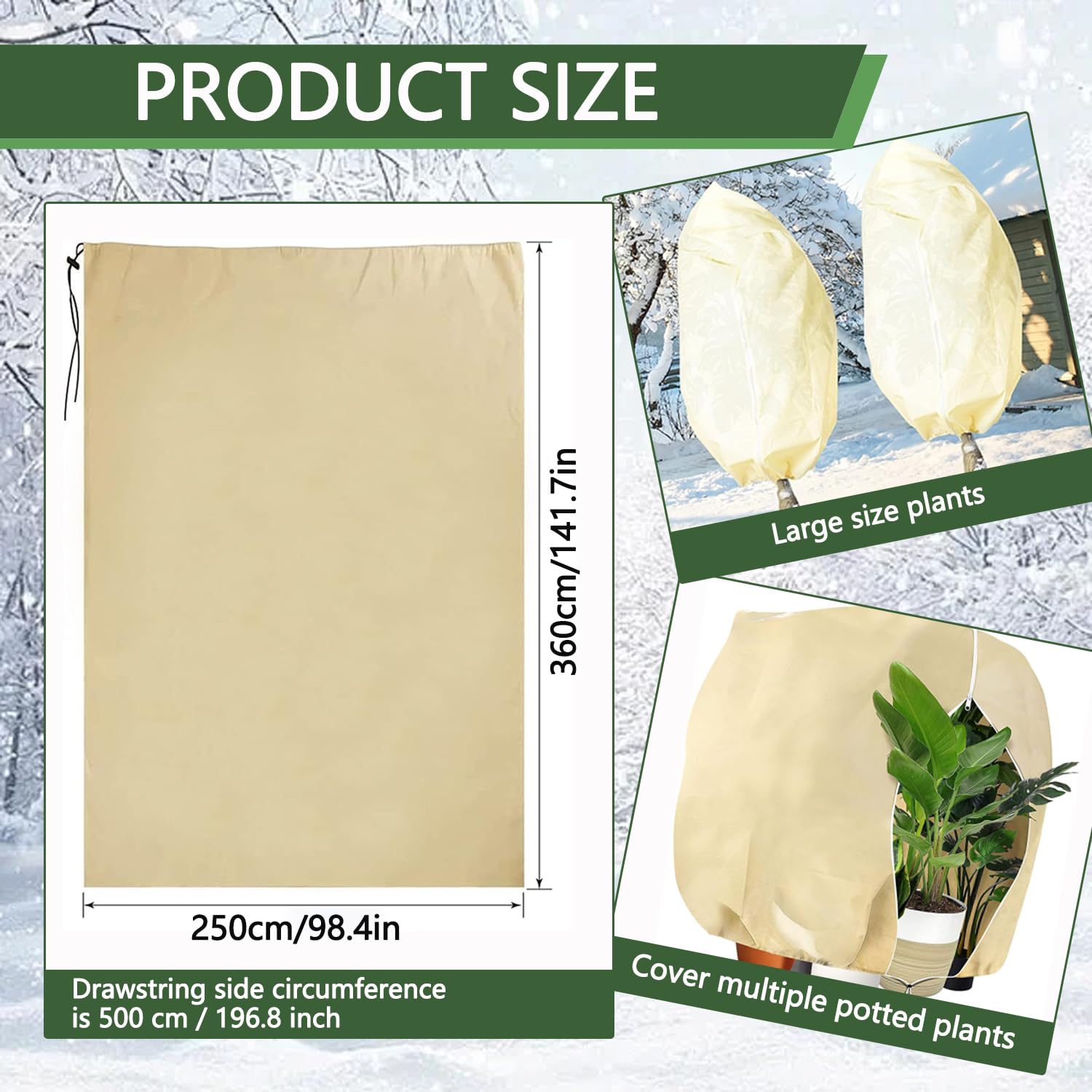 Pflanzenschutz Haube 360x250cm - Winterschutz Für Kübelpflanzen