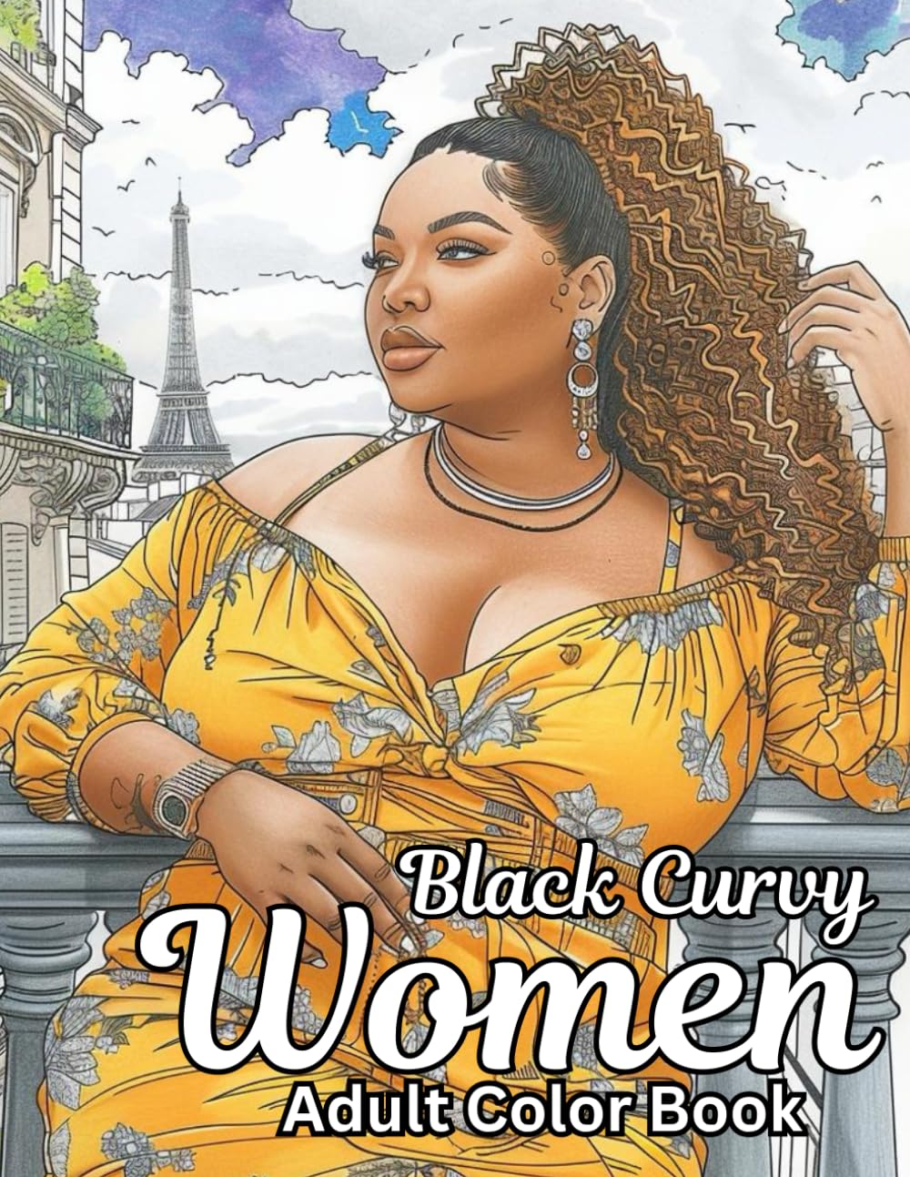 Black Curvy Women Adult Coloring Book