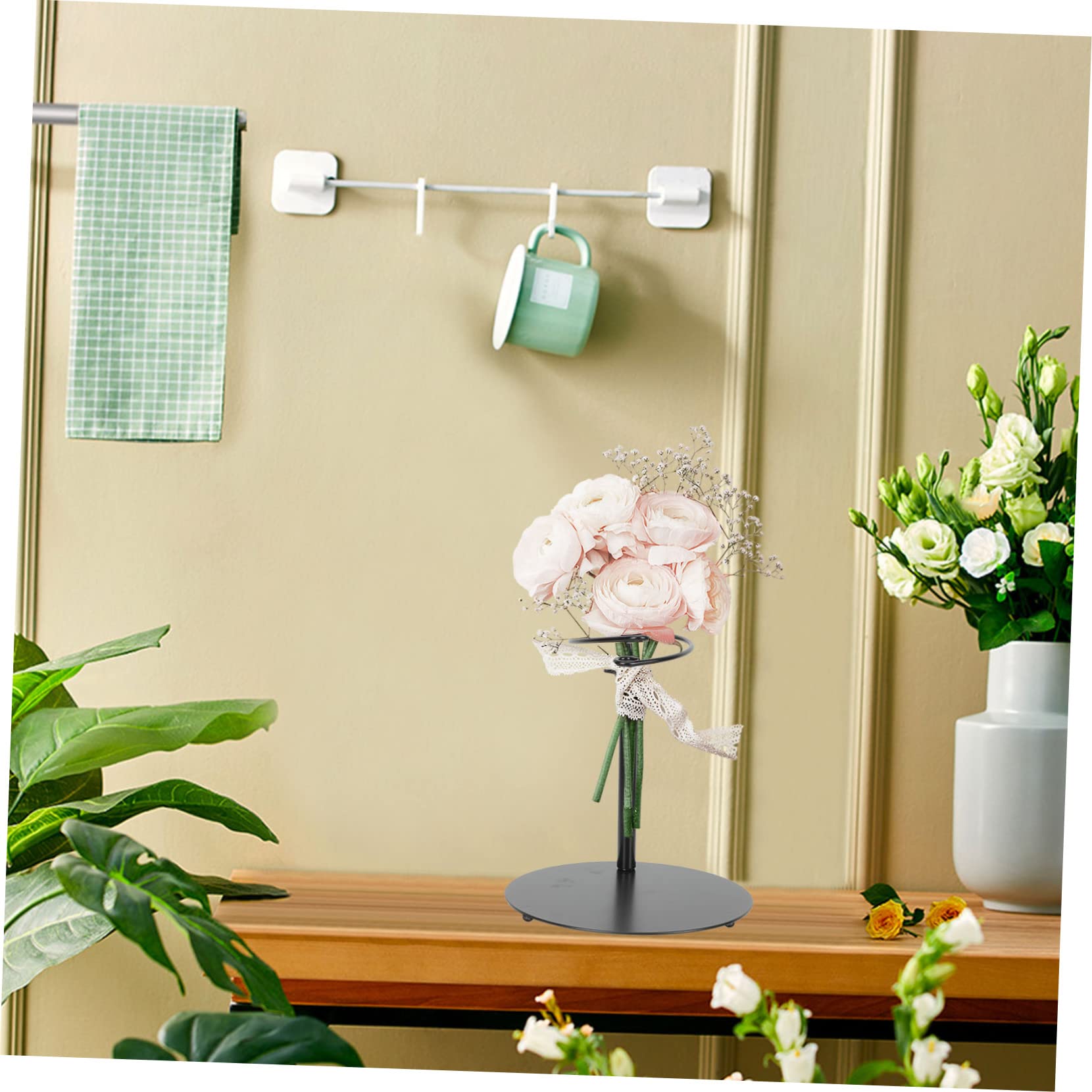 ORFOFE Blumenstrauß-präsentationsständer Blumenstraußständer Fester Halter -Display-ständer Aktion verpackung Blumenarrangement Eisen Schreibtisch