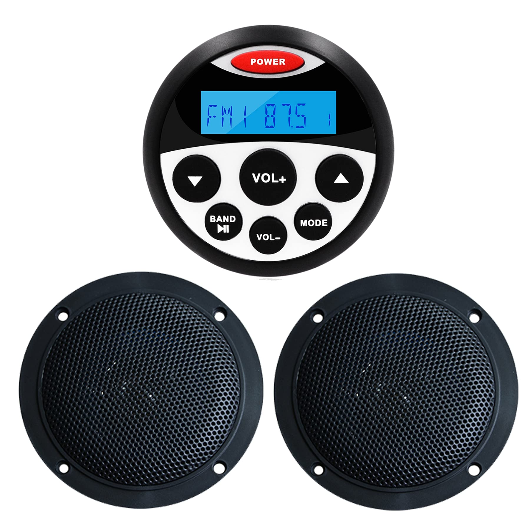Buy GUZARE Boats Marine Radio and Speaker Package Bluetooth MP3 USB