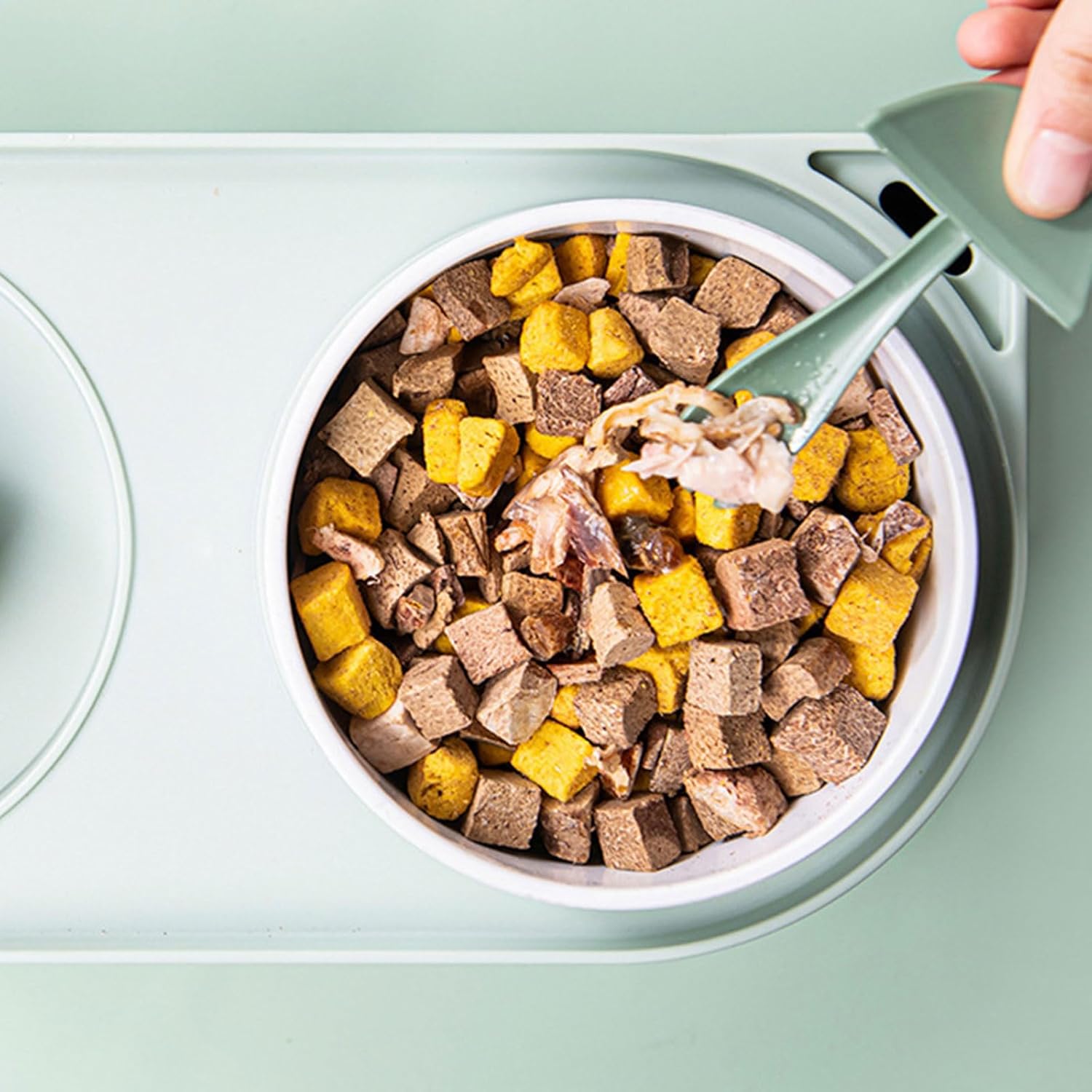 Pet Feeding Bowls Double Bowl Feeder Small Dogs Food Kitten Food Container Water Dispenser Supply Double Layer Pet Bowl