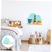 Vista 4 de DECHOUS Soporte de pared de madera en forma de nube de diseño simple para organización de habitación