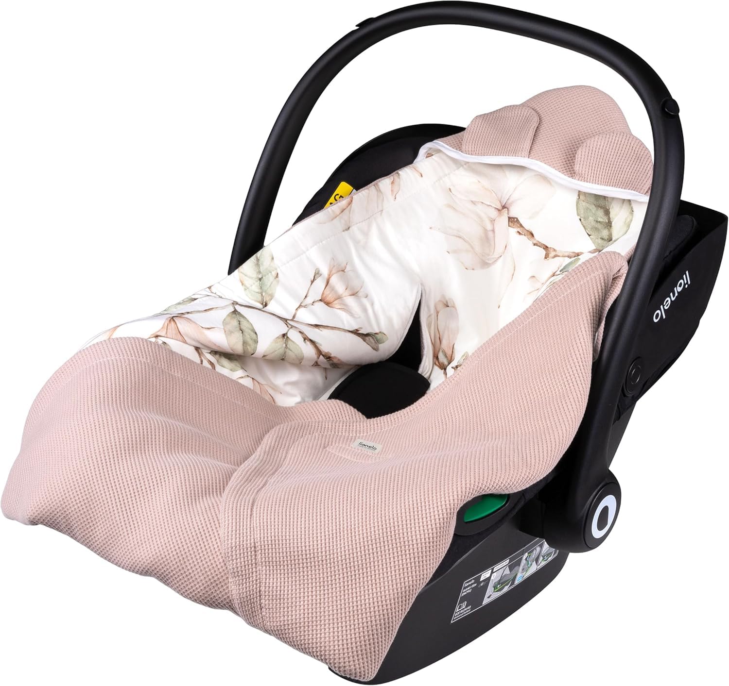 lionelo Travel Swaddle Blanket 90x90 cm for Babies Crafted for Car Seats Strollers & Carrycots
