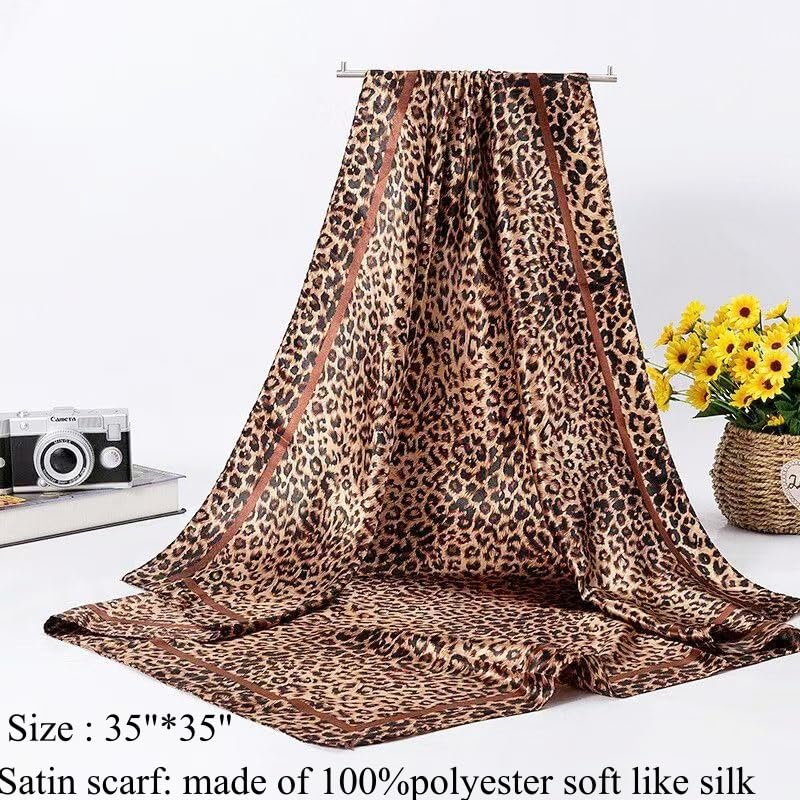 2pcs 35”Satin Head Scarf Silk Like Hair Scarf Large Head Scarves Bandana Head Wraps Headscarfs for Women Black3