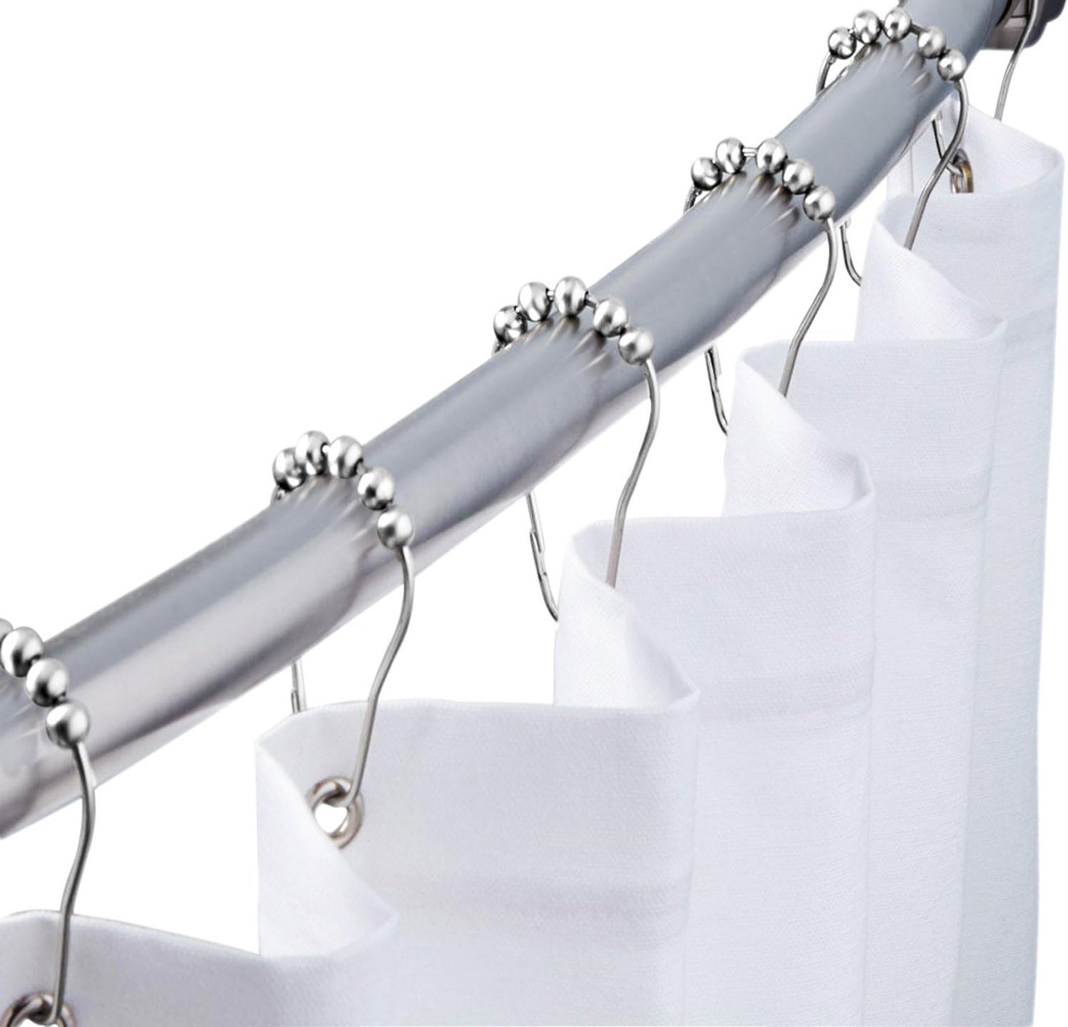 Utopia Roller Shower Curtain Rings/Hooks, 100% Stainless Steel, Polished Chrome, Set of 12 Rings (Chrome)