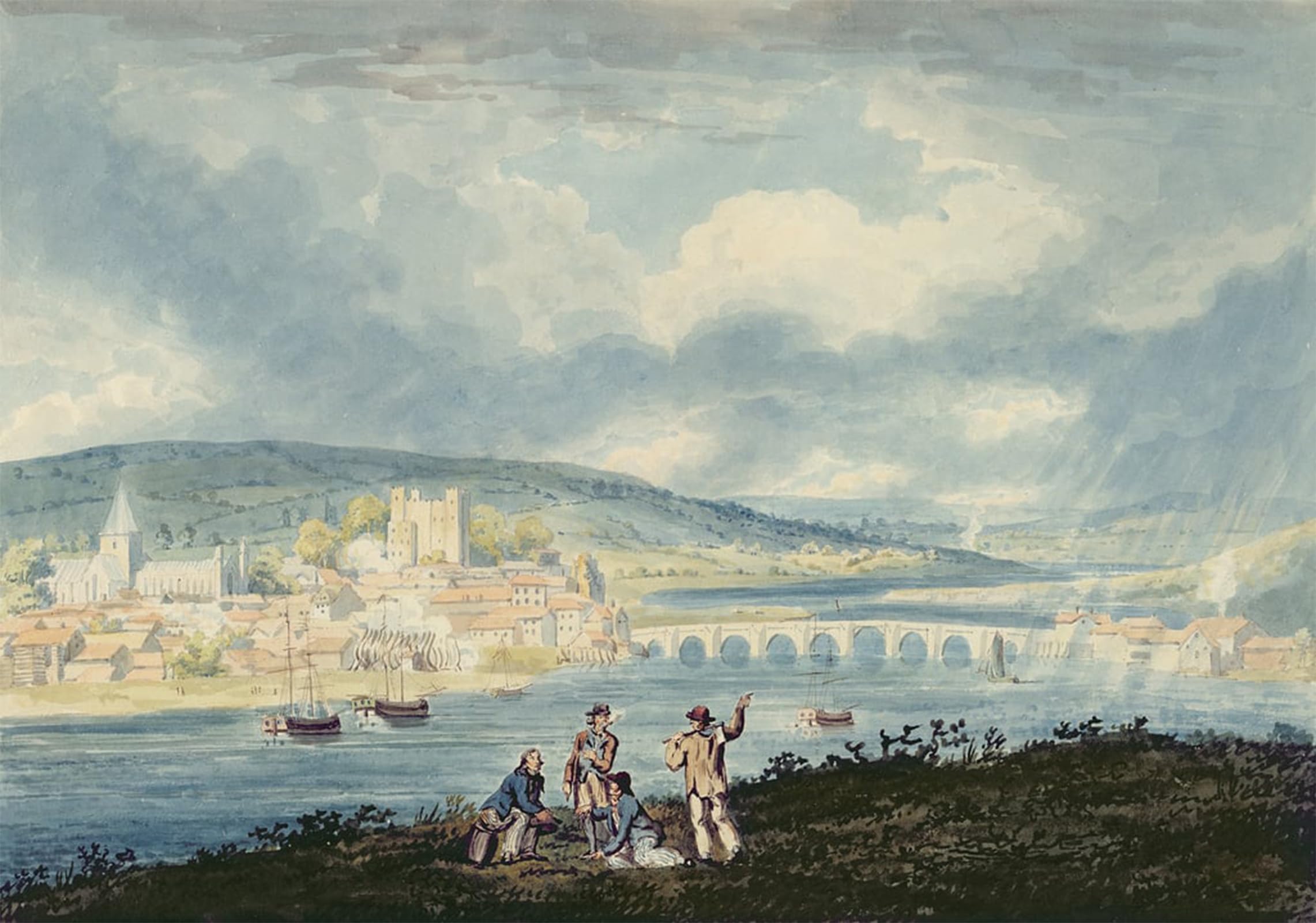 ARTXLXXBN Famous Painting Art Wall Decor Abstract Art Picture Rochester From the North by Girtin Animal Pictures for Home Decor 60x90cm