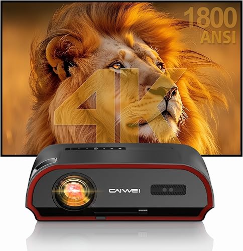 Proyector inteligente 4K 2025 para visión de luz diurna | 1800 lúmenes ANSI, Android TV y WiFi 6 | cine en casa de 300 pulgadas y película al aire
