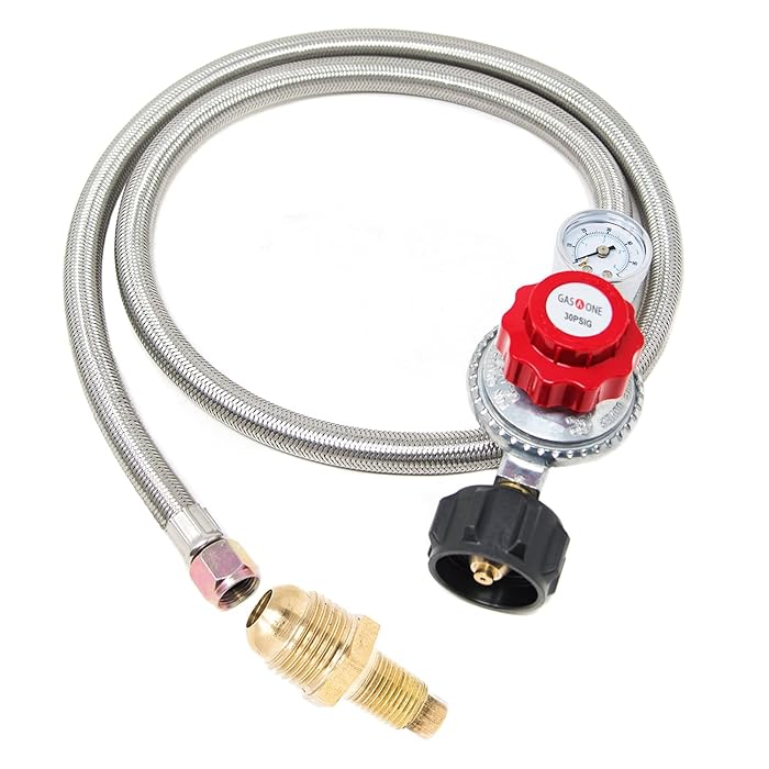 Buy GasOne Propane Regulator Steel Hose with Propane Orifice High